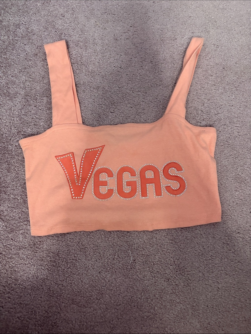 Ambiance Peach 'Vegas' Ribbed Crop Tank